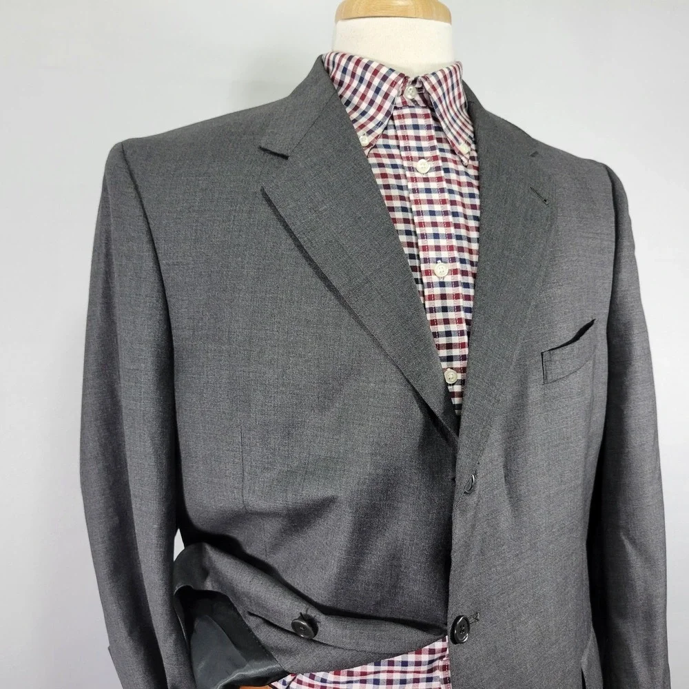 Daniel Cremieux Men's Sport Coat Blazer Three Button Charcoal Loro Piana Wool 48